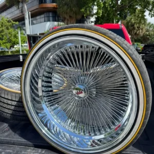24″ dayton chrome wire wheels & tire package