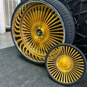 old school 5x120.7 & 5x127 | 24 g1 | hi polish gold forgiato wheels , tired and streeing wheel