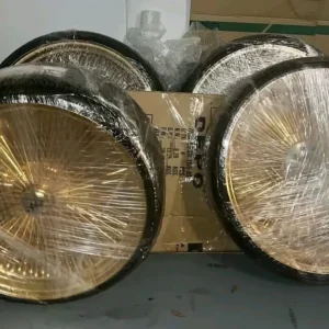 24″ dayton all gold wire wheels & tire package