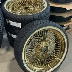 22×8 titanium gold wire wheels & vogue gold/white tire package 22×8 titanium gold wire wheels & vogue gold/white tire package