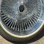 20×8 standard 150 spoke chrome wire spoke wheels rims gold/white vogue tires 20×8 standard 150 spoke chrome wire spoke wheels rims gold/white vogue tires