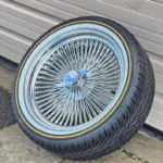 20×8 standard 150 spoke chrome wire spoke wheels rims gold/white vogue tires 20×8 standard 150 spoke chrome wire spoke wheels rims gold/white vogue tires