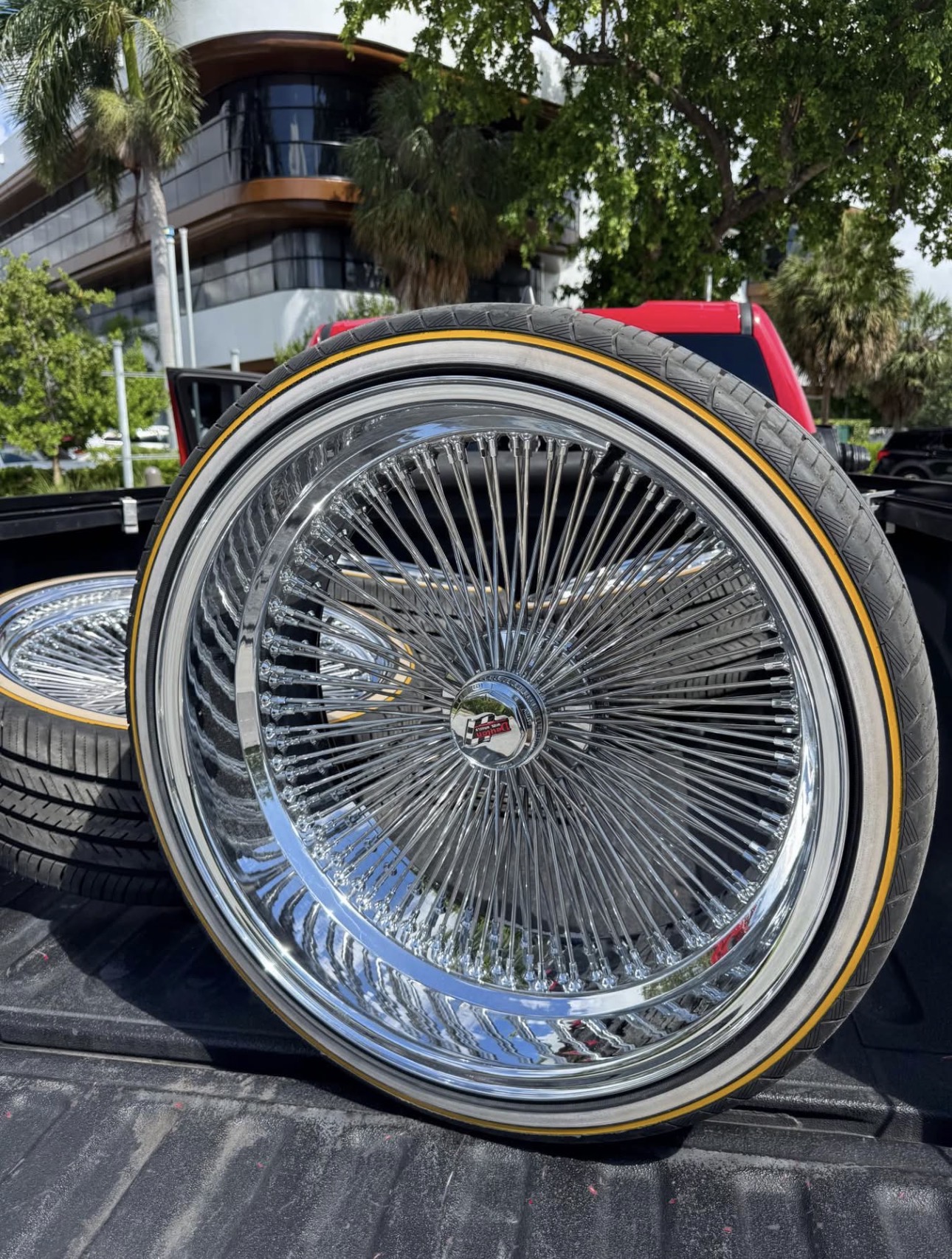 22 inch chrome spokes with vogue tires come with all hardware and hammer 22 inch chrome spokes with vogue tires come with all hardware and hammer