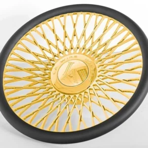 la wire wheels custom steering wheel 60 spoke cross lace high gold