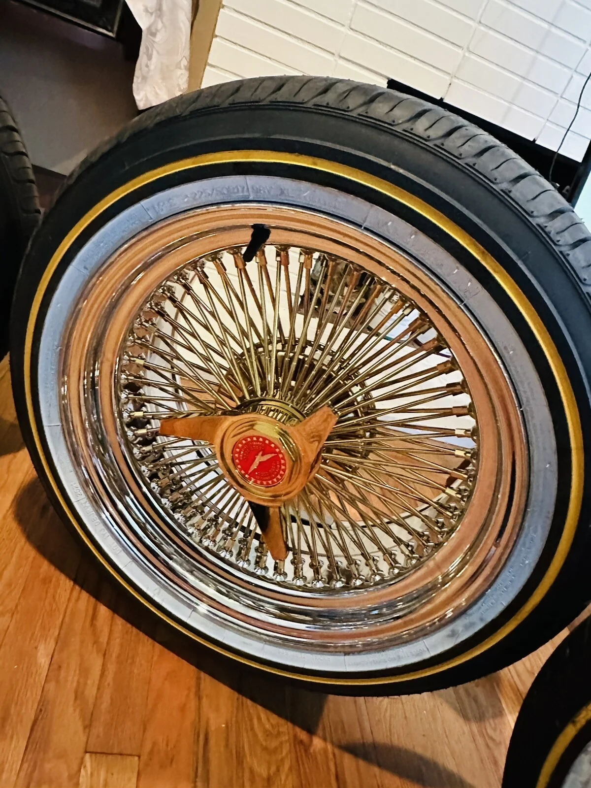 17 inch gold and chrome wire wheels with vogue tires 17 inch gold and chrome wire wheels with vogue tires
