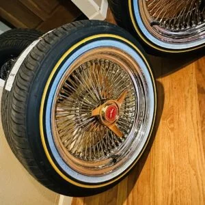 17 inch gold and chrome wire wheels with vogue tires 17 inch gold and chrome wire wheels with vogue tires