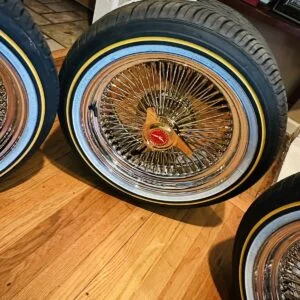 17 inch gold and chrome wire wheels with vogue tires 17 inch gold and chrome wire wheels with vogue tires